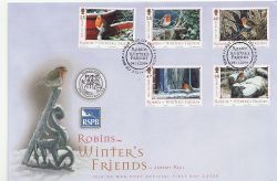 2004-11-09 IOM Christmas Robins Stamps FDC (84910)
