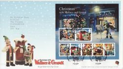 2010-11-02 Wallace & Gromit Christmas M/S T/House FDC (84951)