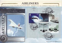 2002-05-02 Airliners Stamps M/S BLCS225b Heathrow FDC (85140)