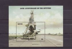 1986-03-05 Nevis Spitfire 50th Anniv M/S MNH (85322)