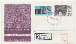 1966-02-28 Westminster Abbey Stamps Skipton cds FDC (85372)