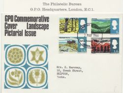 1966-05-02 Landscapes Stamps PHOS Bureau EC1 FDC (85375)