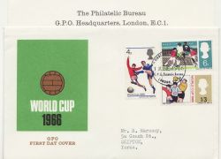 1966-06-01 World Cup Football Stamps Bureau EC1 FDC (85377)