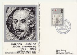 1969-09-06 Garrick Jubilee Shakespeare CARD (85593)