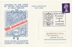 1968-06-23 Union of Polish Philatelists Congress CARD (85626)