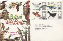 1966-08-08 British Birds Stamps Harrow FDC (85714)