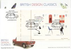 2009-01-13 British Design Booklet Pane 3 Longbridge FDC (85717)