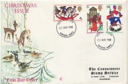 1968-11-25 Christmas Stamps Fareham FDC (85747)