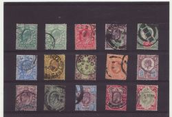 1902-10 KEVII Basic Set of 15 to 1s Used Stamps (86152)