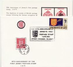 1971-04-01 Jersey 30th Anniv First Postage Stamp ENV (86186)