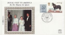 1991-05-14 Royal Visit to America Silk ENV (86291)