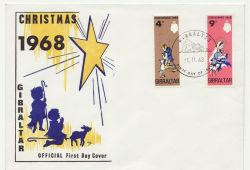 1968-11-01 Gibraltar Christmas Stamps FDC (86313)