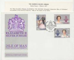 1977-03-01 QEII Silver Jubilee Isle Of Man FDC (86347)