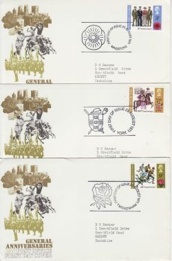 1971-08-25 Anniversaries Stamps x3 SHS FDC (86376)