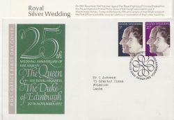 1972-11-20 Silver Wedding Stamps Bureau FDC (86436)