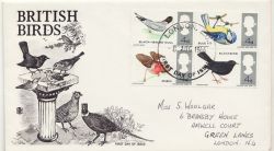 1966-08-08 British Birds Stamps London FDC (86504)