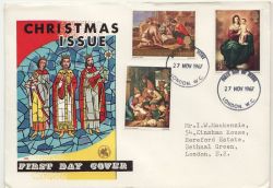 1967-11-27 Christmas Stamps London FDI Misuse FDC (86581)