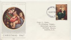 1967-10-18 Christmas Stamp London WC FDC (86588)