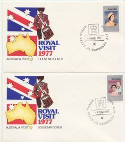 1977-03-09 Australia Royal Visit Canberra x 2 FDC (86625)