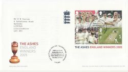 2005-10-06 Cricket The Ashes M/S T/House FDC (86814)