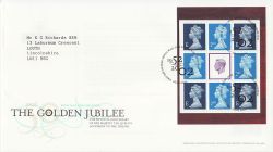 2002-02-06 Golden Jubilee Label Pane T/House FDC (86878)