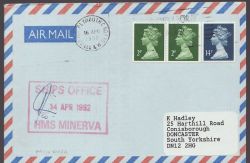 Ship Mail Envelope HMS Minerva Plymouth (86900)