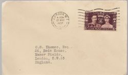 1937-05-13 KGVI Coronation Stamp London W1 FDC (86964)