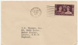 1937-05-13 KGVI Coronation Stamp London W1 FDC (86967)