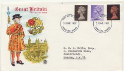 1967-06-05 Definitive Stamps WINDSOR FDC (87007)