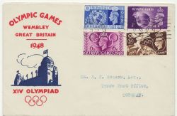 1948-07-29 KGVI Olympic Games Wembley Slogan FDC (87045)