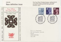 1978-01-18 Wales Definitive Stamps Cardiff FDC (87295)