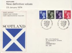 1974-01-23 Scotland Definitive Stamps Edinburgh FDC (87346)