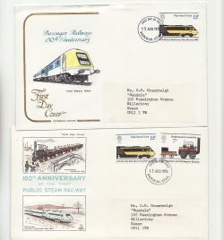1975-08-13 Railway Theme x 5 Different FDC (87559)