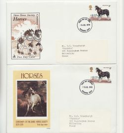 1978-07-05 Horses Stamps x2 Different FDC (87626)
