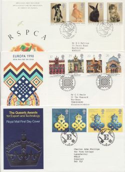 1990 Bulk Buy x9 First Day Covers with Fancy Pmk's (87736)