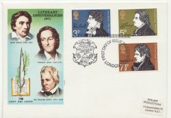 1971-07-28 Literary Anniversaries Stamps London EC FDC (87765)