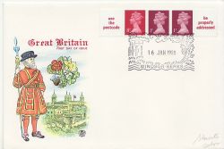 1980-01-16 Definitive Coil Stamps Windsor FDC (87806)