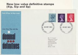 1973-10-24 Definitive Stamps Bureau FDC (87839)