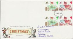 1985-11-19 Christmas Stamps Gutter Pairs FDC (87873)