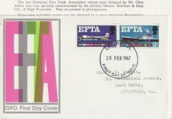 1967-02-20 EFTA Stamps Phos Liverpool FDC (88117)