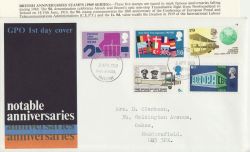 1969-04-02 Anniversaries Stamps Huddersfield FDC (88131)