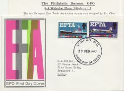 1967-02-20 EFTA Stamps PHOS London WC FDC (88250)