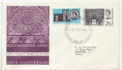 1966-02-28 Westminster Abbey Stamps Kingston FDC (88267)