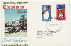 1966-12-01 Christmas Stamps Kingston FDC (88299)