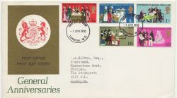 1970-04-01 Anniversaries Stamps London WC FDC (88329)