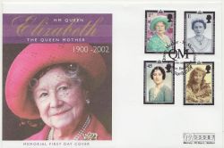 2002-04-25 Queen Mother Stamps Windsor FDC (88445)