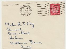 1952-12-05 Wilding Definitive Stamp Walton FDC (88456)