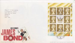 2008-01-08 James Bond Booklet Stamps T/House FDC (88549)