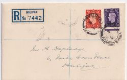1938-01-31 KGVI Definitive Stamps Halifax Reg FDC (88626)
