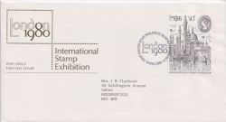 1980-04-09 London Exhibition Stamp Bureau FDC (88653)